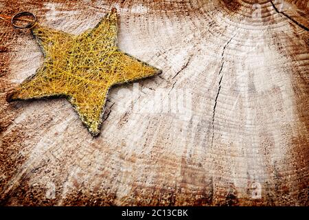 Weihnachtsstern auf Holz Hintergrund. Stockfoto