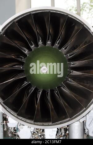 Struktur des Motors Flugzeugturbine, Heeresflieger, militärischen Luft-und Raumfahrt. Stockfoto