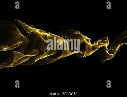 abstrakte bunte wellig Rauch Flamme auf schwarzem Hintergrund. Stockfoto