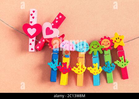 Herz-Form von Stift mit bunten. Stockfoto