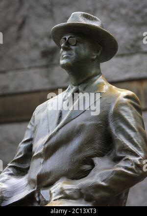 Franklin Delano Roosevelt Gedenkskulptur in Washington DC. Stockfoto