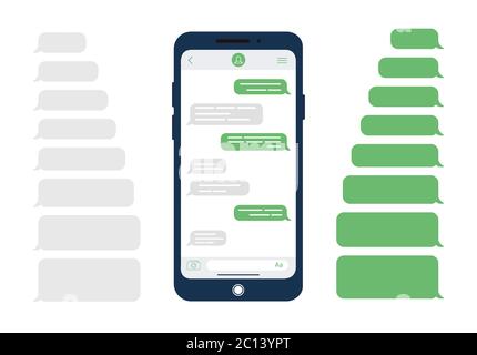 Meldungsblasen. Design-Vorlage für Messenger-Chat oder Website. Moderne Vektorgrafik im flachen Stil. Stock Vektor