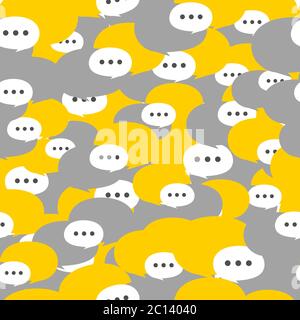 Vektor nahtloses Muster mit Sprechblasen. Geschenkpapier, Tapetendesign. Kommunikation und Online-Messaging Stock Vektor