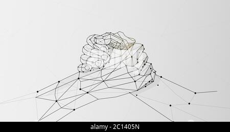 Illustratives Bild von zwei verbundenen männlichen Händen Stock Vektor