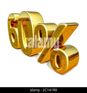 3d Gold 60 60 Prozent Rabatt Zeichen Stockfoto