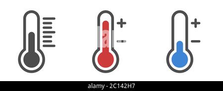 Thermometer-Symbole isoliert Stock Vektor
