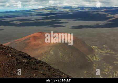 Vulkan Gorshkov - erster Schlackenkegel des Norddurchbruchs große Tolbachik-Spaltausbruch 1975 Stockfoto