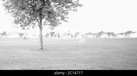 Langzeitbelichtung Sonnenuntergang auf Streatham Common Stockfoto