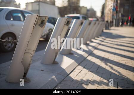 Empthy Fahrrad-Parken in der Stadt Zentrum von Moskau in Russland Stockfoto