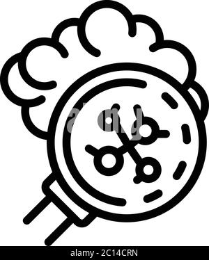 Inspizieren Coronavirus Symbol, Umriss Stil Stock Vektor