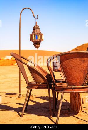 Traditionelle Berber Nomad Hostel in der Wüste Marokko Stockfoto