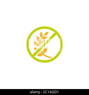 Symbol für glutenfrei. Bio-Lebensmittel. Produktfreie Zutat. Gesundes Brot. Nahrhafte Ernährung, gesunde Ernährung. Zöliakie-Prävention. Vektorgrafik. Stock Vektor