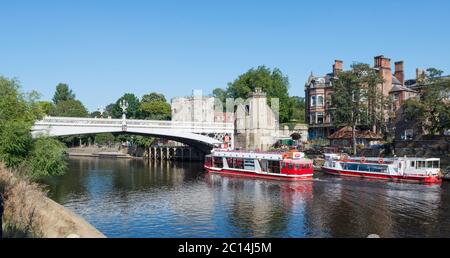 Der Fluss Ouse und Lendal Bridge in der Stadt York, North Yorkshire Stockfoto