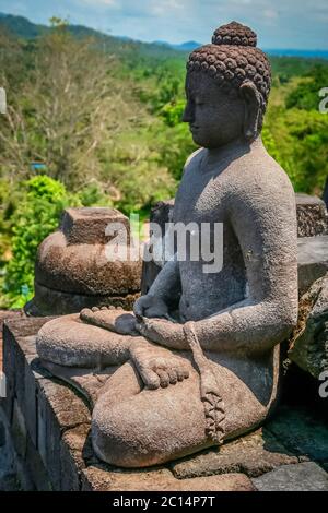 Buddha in Borobudur Stockfoto