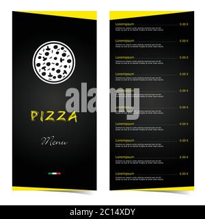 Pizza-Menü Essen in Farbe Kunst Illustration Stock Vektor