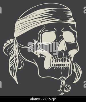 Vintage Skull. Vektorgrafik Stock Vektor
