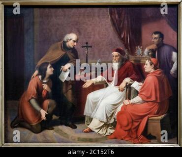 Johannes Christian Riepenhausen - Bramante stellt Raphael Papst Julius II. Vor Stockfoto