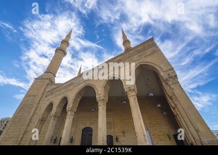 Mohammad Al-Amin Sunnite Moslem Moschee auch Blaue Moschee genannt, neben Martyrs Square in der Innenstadt von Beirut, Libanon Stockfoto