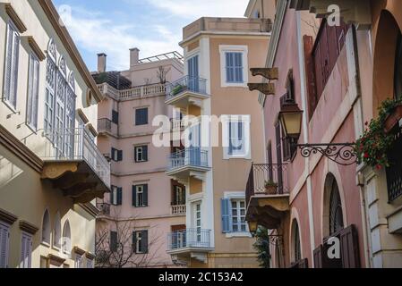 Häuser in Saifi Village Wohnviertel gehobener Nachbarschaft in Beirut, Libanon Stockfoto