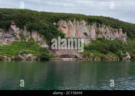 Kurilen See ist Caldera und Kratersee im östlichen vulkanischen Zone von Kamtschatka Stockfoto