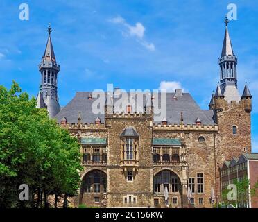 Historisches Rathaus von Aachen in Deutschland Stockfoto