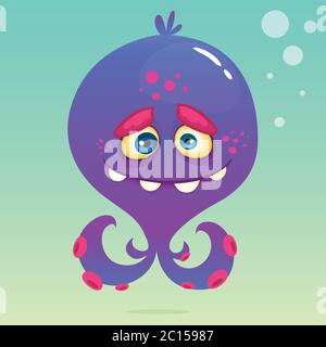 Happy Cartoon Monster. Vektor Halloween Monster Stock Vektor