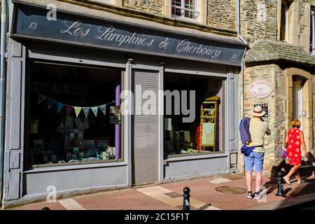 Frankreich, Normandie, Manche Department, Cherbourg-Octeville, Les Parapluies de Cherbourg Film Shoting Place Stockfoto