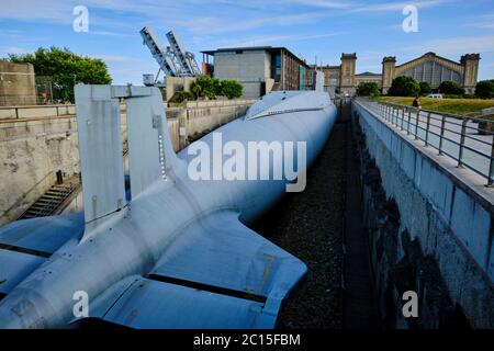 Frankreich, Normandie, Manche, Cherbourg-Octeville, Cité de la Mer Museum, ehemaliges Atom-U-Boot Le Redoutable Stockfoto