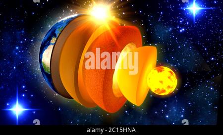 Erdglobus Mit Innenstruktur - Lehrreiches 3D Modell Für Schule & Heim Mit 32cm Durchmesser