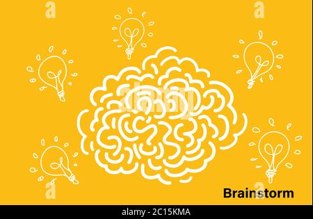 Brainstorming kreative Idee, Erfolgskonzept, Lampe Vektor-Design Stock Vektor
