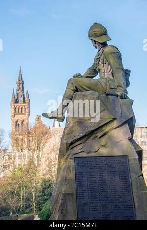 Highland Light Infantry War Memorial, Kelvingrove Park, Glasgow, Schottland Stockfoto