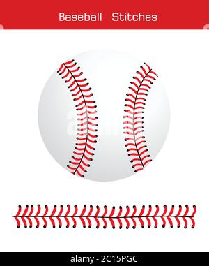 Baseball-Stiche auf weißem Hintergrund, Vektor-Design Stock Vektor