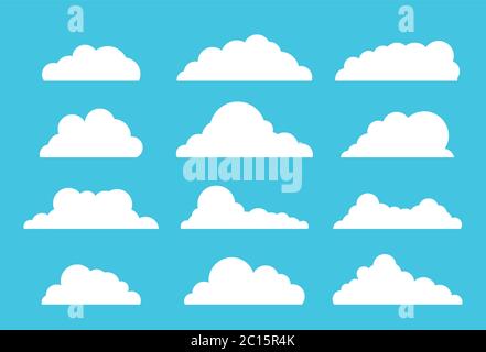 Wolken Zeichnung Stil, Vektor-Illustration Stock Vektor