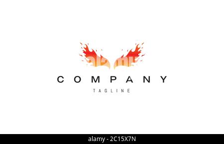 Vektor-Logo, auf dem das abstrakte Bild der Flügel des phoenix. Stock Vektor