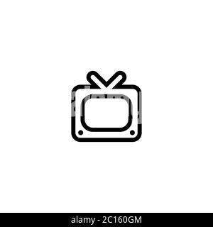 Retro-TV-Symbol mit minimaler Linie. Vektor auf isoliertem weißem Hintergrund. Eps 10. Stock Vektor