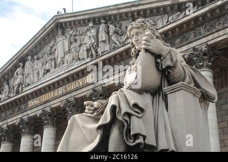COLBERT-STATUE IN DER ASSEMBLEE NATIONALE, PARIS Stockfoto