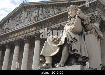 COLBERT-STATUE IN DER ASSEMBLEE NATIONALE, PARIS Stockfoto