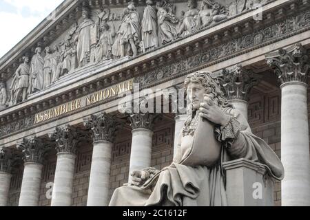COLBERT-STATUE IN DER ASSEMBLEE NATIONALE, PARIS Stockfoto
