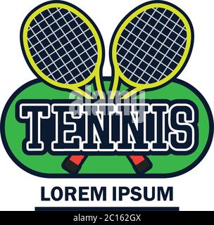 Tennisplatz Logo mit Textraum für Ihren Slogan / Tag Linie, Vektor-Illustration Stock Vektor