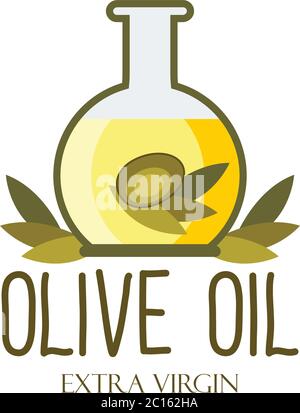 Olivenöl Logo mit Textraum für Ihren Slogan / Tag Linie, Vektor-Illustration Stock Vektor