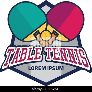 Tischtennis-Tischtennis-Logo mit Textraum für Ihren Slogan / Tag Linie, Vektor-Illustration Stock Vektor