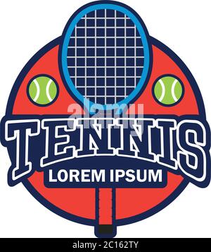 Tennisplatz Logo mit Textraum für Ihren Slogan / Tag Linie, Vektor-Illustration Stock Vektor