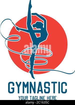Gymnastik Sport Logo mit Textraum für Ihren Slogan / Tag Linie, Vektor-Illustration Stock Vektor