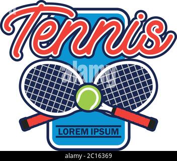 Tennisplatz Logo mit Textraum für Ihren Slogan / Tag Linie, Vektor-Illustration Stock Vektor