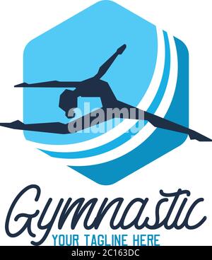 Gymnastik Sport Logo mit Textraum für Ihren Slogan / Tag Linie, Vektor-Illustration Stock Vektor