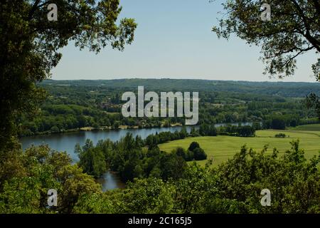 Die Dordogne vom Cingle de Tremolat aus gesehen Stockfoto