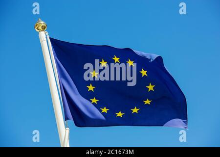 Standard-Flagge der Europäischen Union Stockfoto