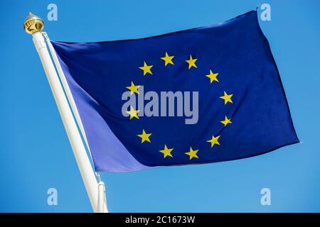 Standard-Flagge der Europäischen Union Stockfoto