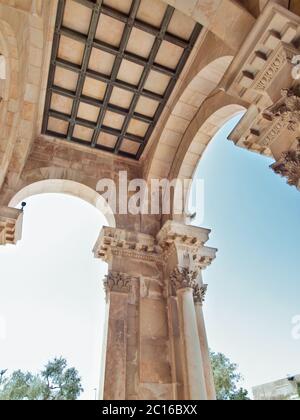 Details der Kirche aller Völker oder Basilika der Agonie, ist eine römisch-katholische Kirche in der Nähe des Gartens Gethsemane an der Moun Stockfoto