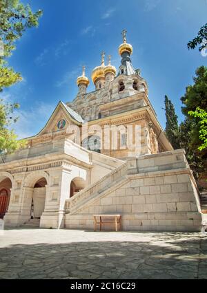 Kirche St. Maria Magdalena im Olives Berg von Jerusalem, Israel Stockfoto